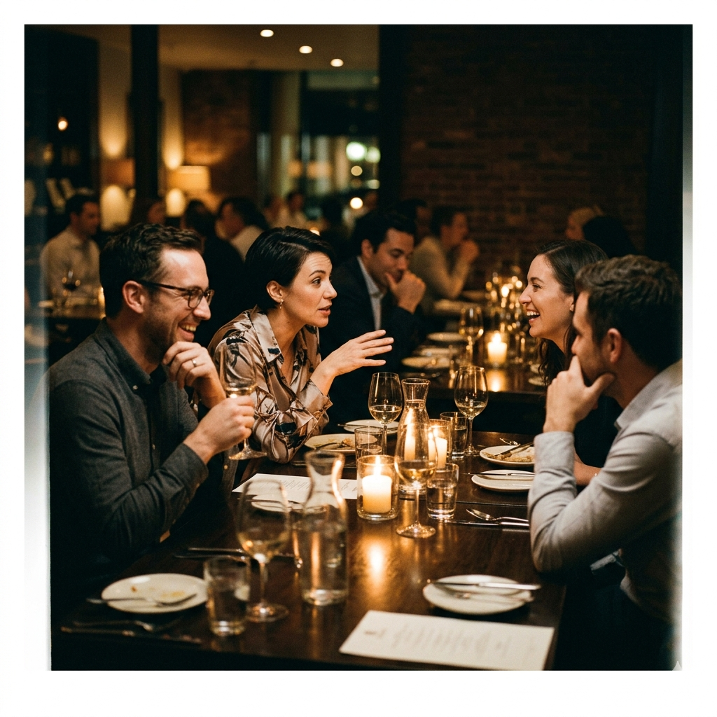 Group dinner conversation
